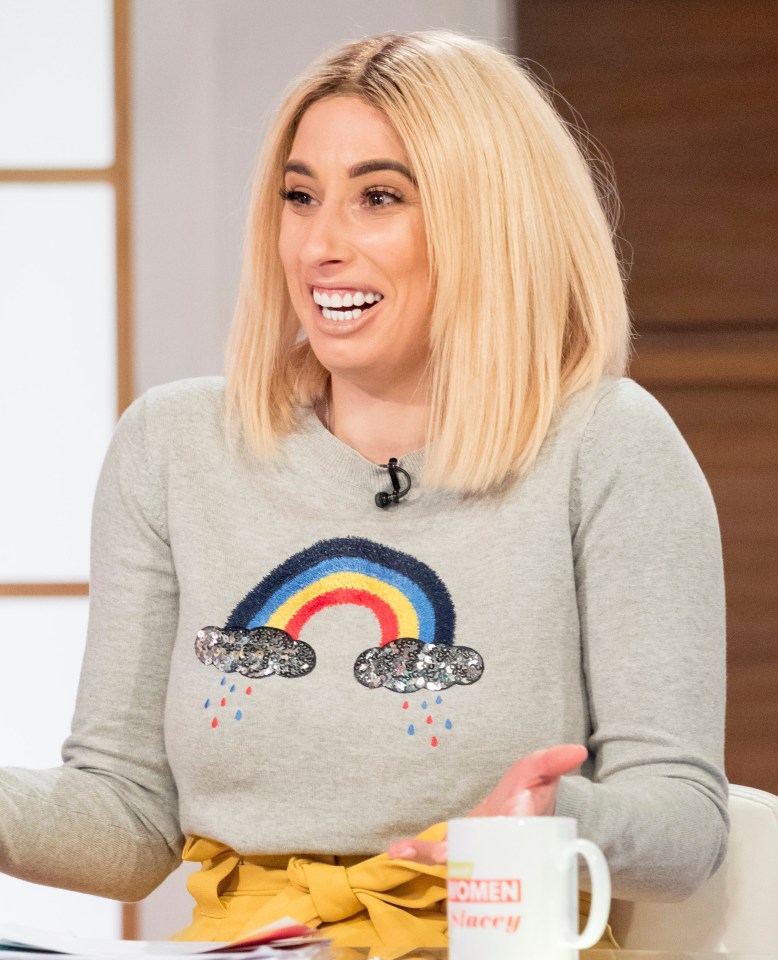 Stacey in 2018, wearing a wig for Loose Women because her hair was so damaged