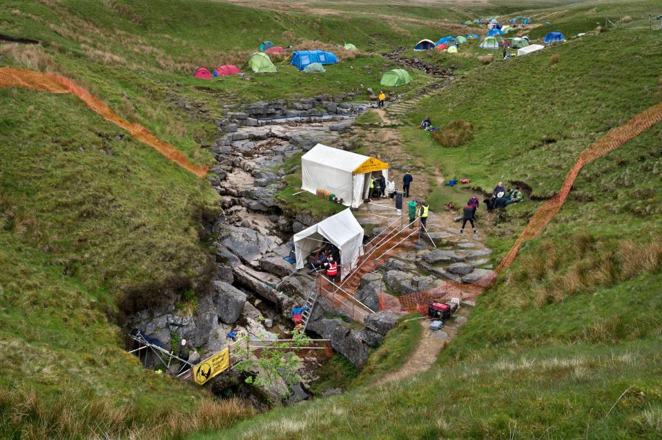 Caving clubs set up winches for two weeks every year