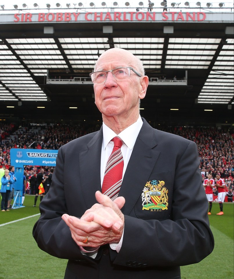 Sir Bobby at the unveiling of a stand renamed in his honour in April 2016