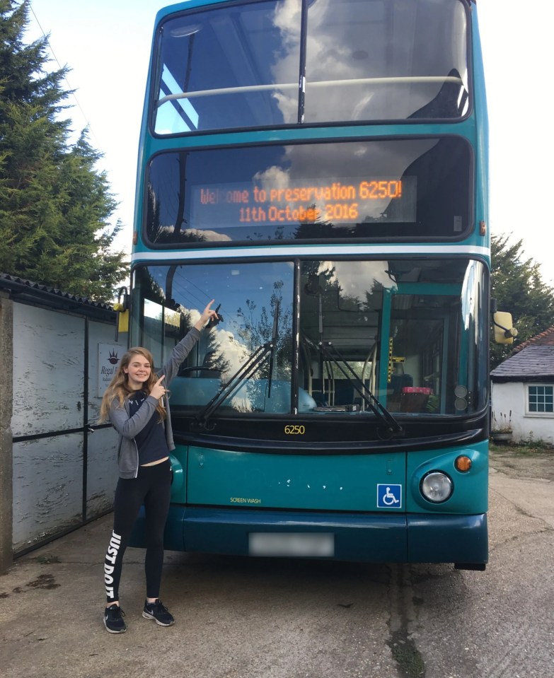 Bus fan Liv Rayment was hooked on a bus driving simulator game, so she went out and bought a double-decker that was set to be scrapped - when she was 15