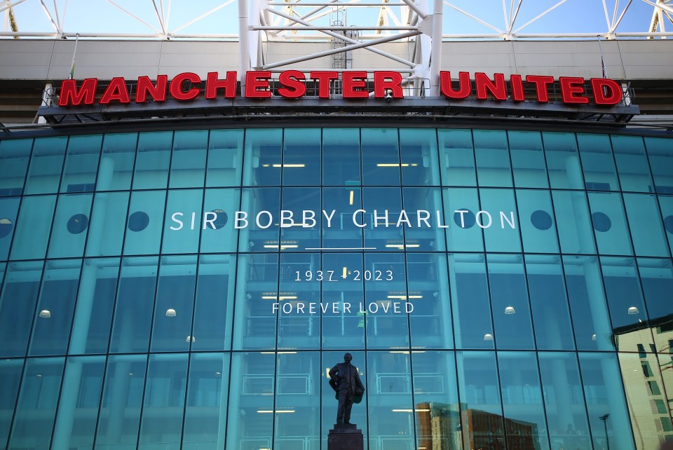 A tribute to Sir Bobby Charlton at Old Trafford today