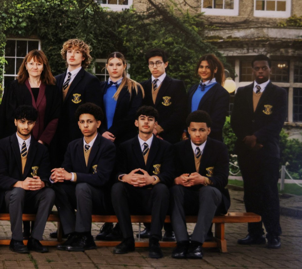 The teenager excelled on the pitch and in the classroom (bottom row, right)