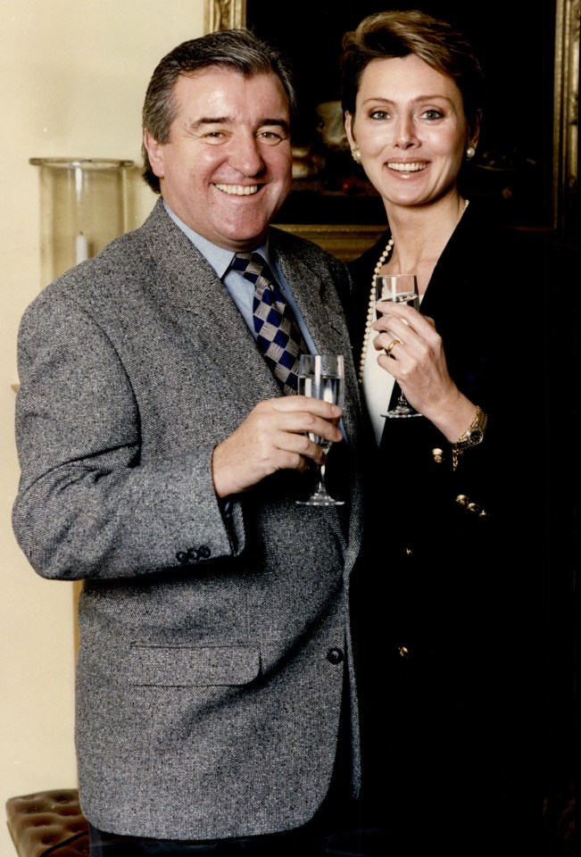 Terry Venables and his wife Yvette toasting his appointment as England manager