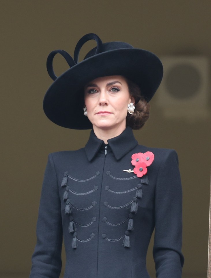 The Princess of Wales looked emotional as the ceremony began