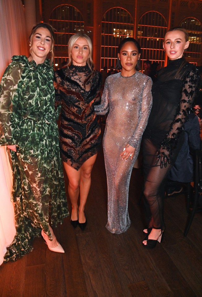 Awesome foursome Mary Earps, Leah Williamson, Alex Scott and Chloe Kelly turn on the glitz for the magazine awards in London