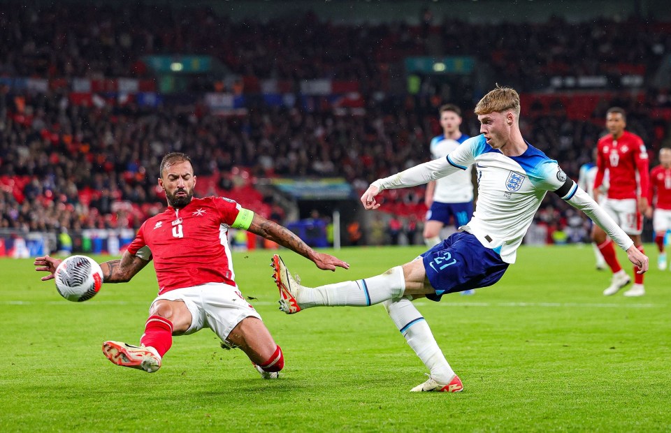 Cole Palmer whips the ball but the Three Lions were uninspiring