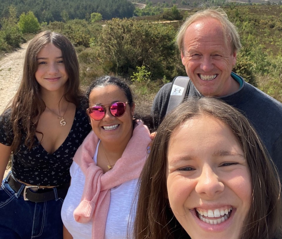 Maddy (pictured with with her mum, dad and sister) will get scans every three months for a year and then once every six months for three years after that