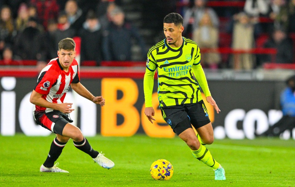 William Saliba was the top performer in the Gunners’ defence