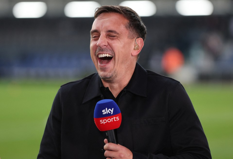 Gary Neville often shrieks while working as a co-commentator