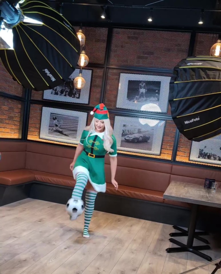 Emma Louise was dressed as an elf for the photoshoot