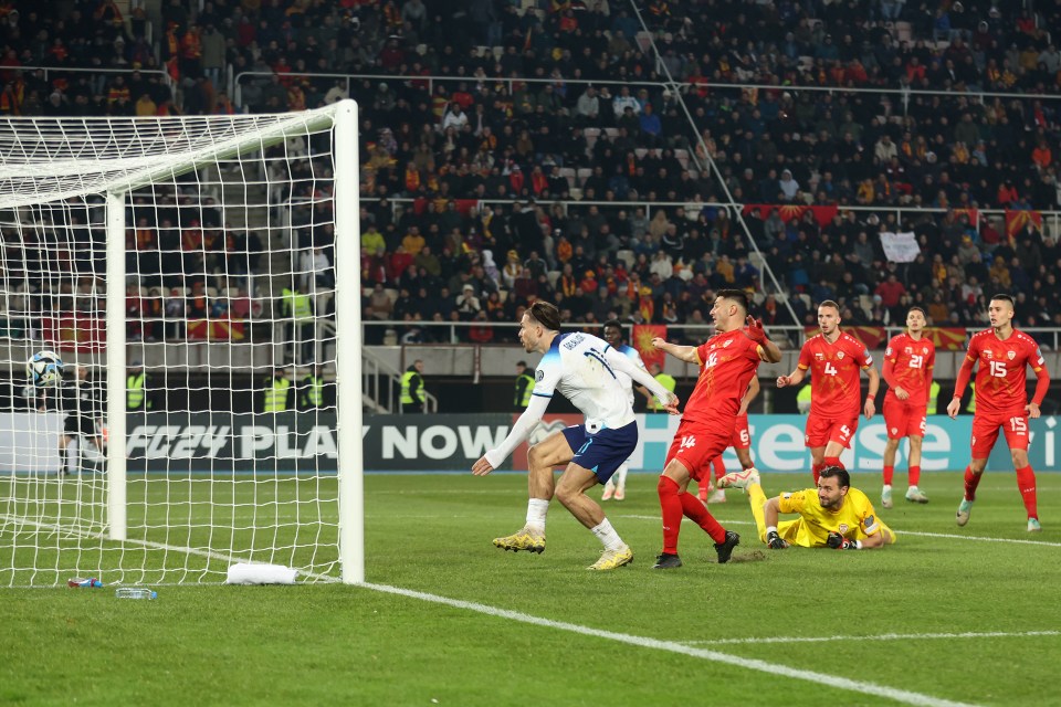 Grealish scores his disallowed goal after getting in the 'POMO'