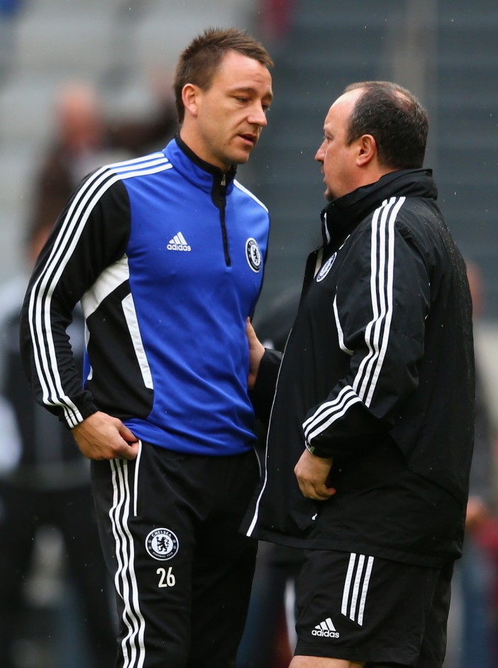 John Terry had to be held back by team-mates during a confrontation with Rafa Benitez