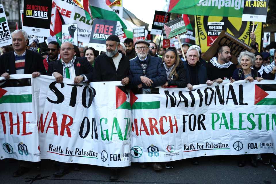 Former Labour leader Jeremy Corbyn, former shadow chancellor John McDonnell and four other Labour MPs sparked fury as they joined the pro-Palestine march