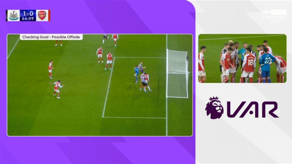 VAR could not rule the goal out for offside as there was ‘no available angle to see the point of contact’