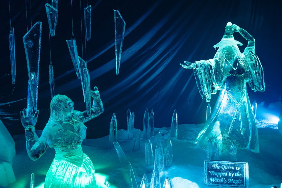 The Viking Ice Village is a temperature-controlled building with 250 ice sculptures