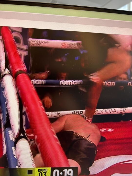 His left hook left his opponent face down on the canvas