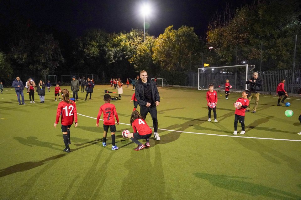 Several of the young footballers left him in hysterics