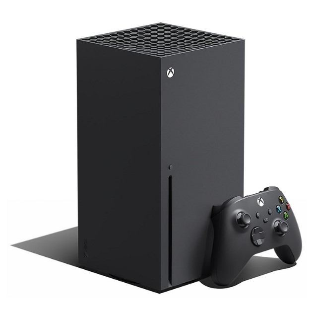 Xbox Series X console with controller.