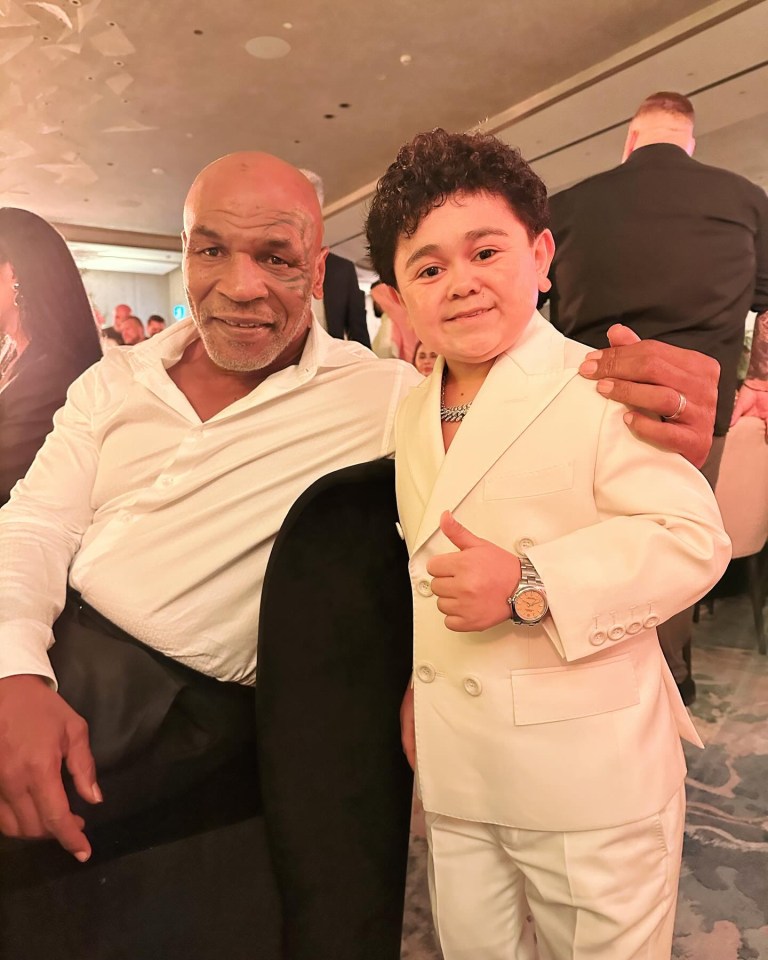 Abdu Rozik with heavyweight legend Mike Tyson