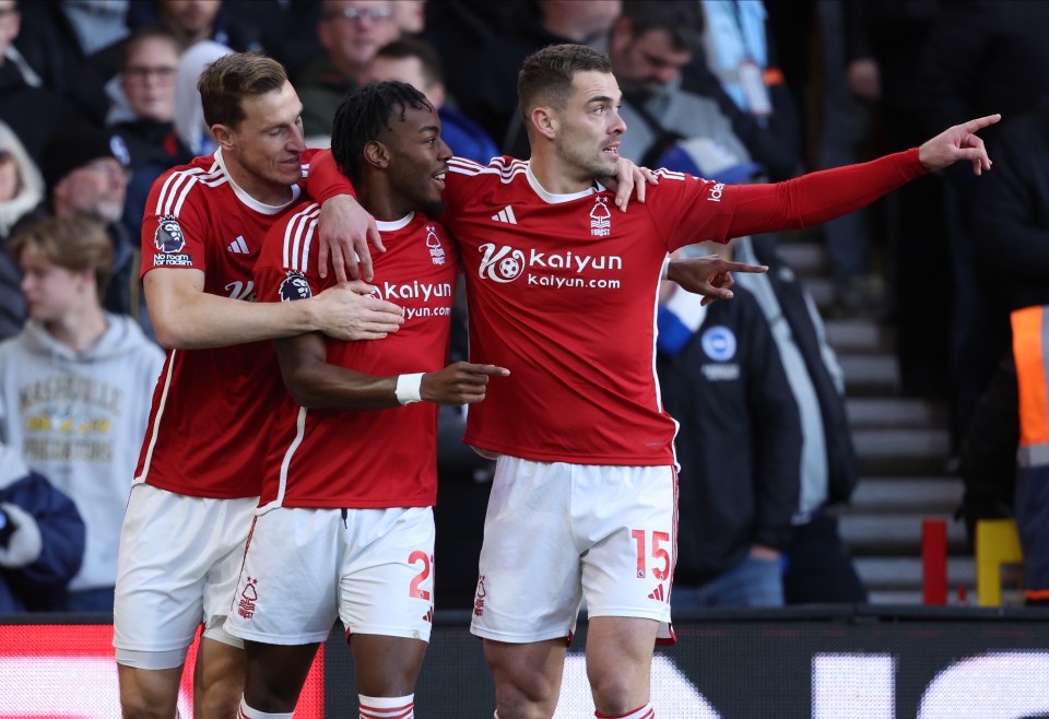 Nottingham Forest opened the scoring against Brighton with Anthony Elanga