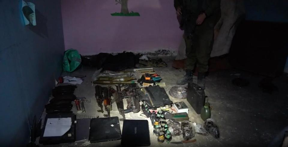 The IDF claimed they found hand grenades, laptops, explosives and RPG missiles at a hospital basement in Gaza on Monday