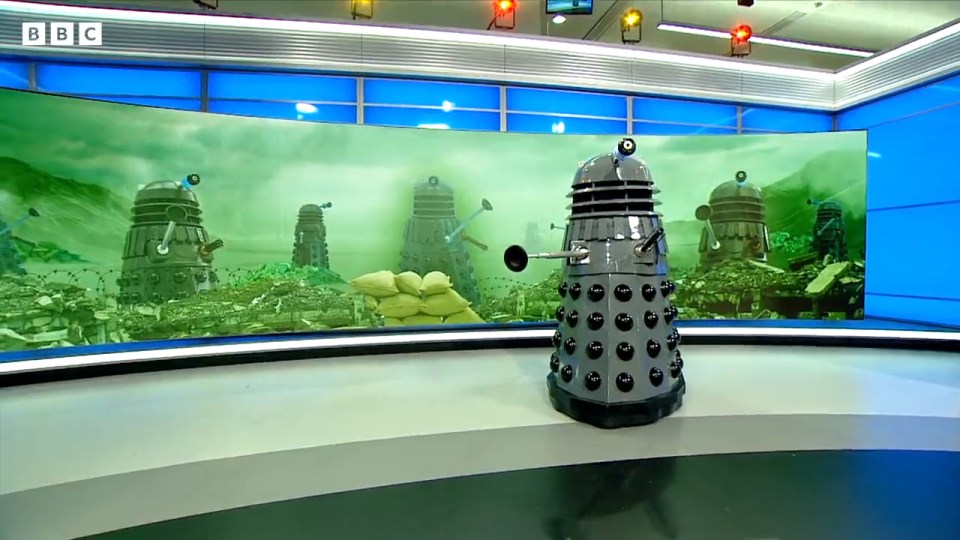 One Dalek appeared first issuing a terrifying warning as it yelled 'exterminate!'