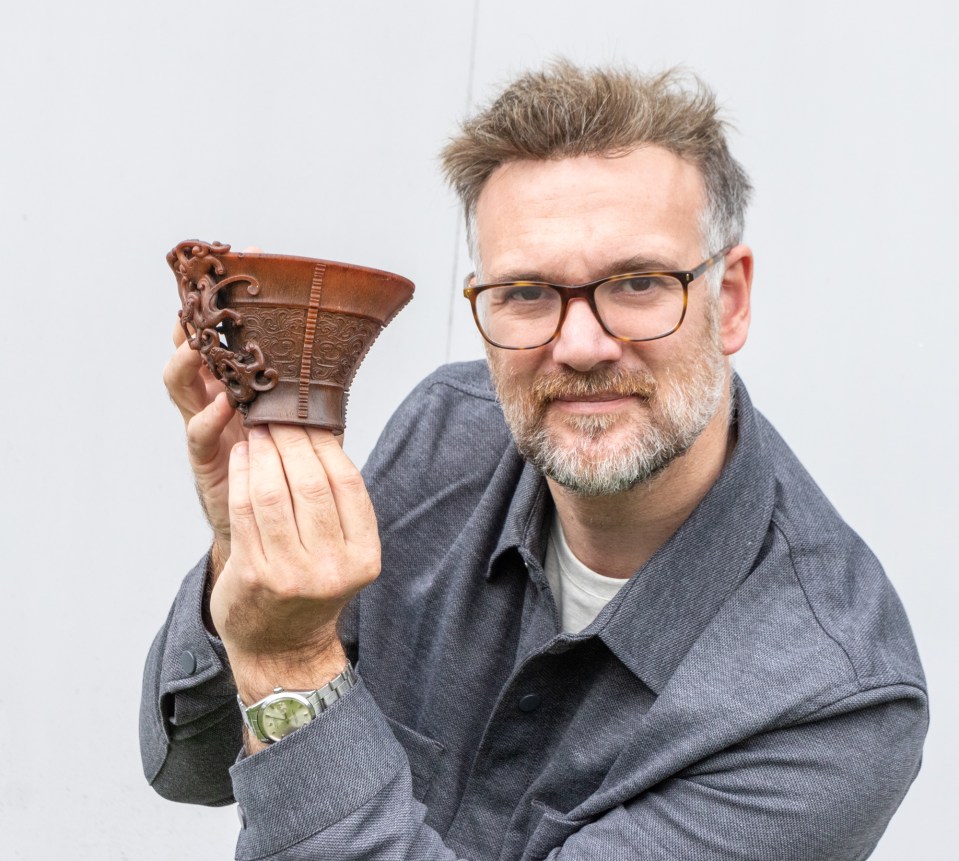 The rare, centuries-old rhinoceros horn libation cup was discovered by antiques expert Charles Hanson