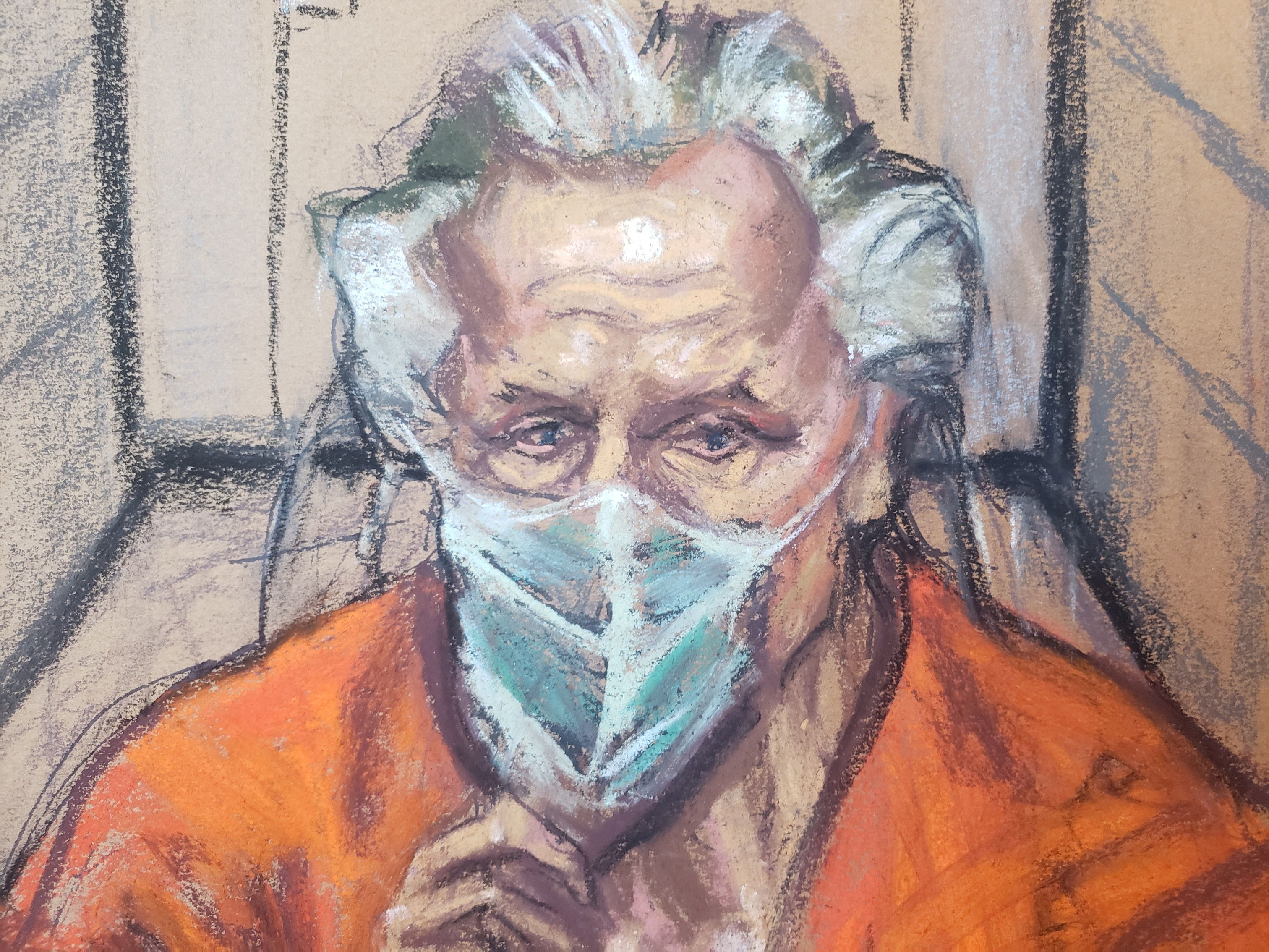 A court sketch of Nygard during his trial last year