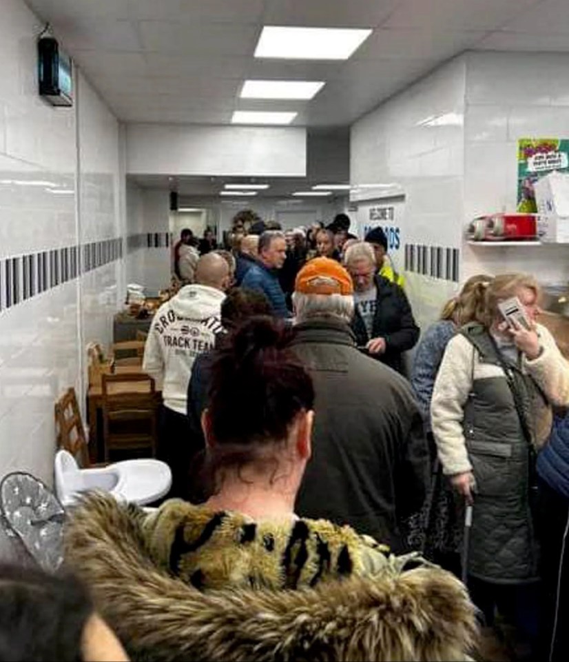 Customers queued up at the chippy to nab the 99p bargain