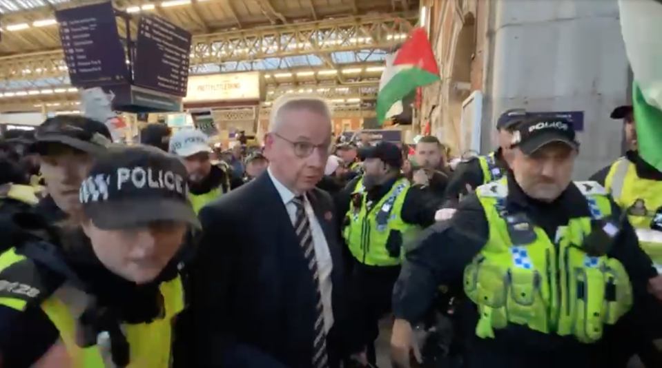 Michael Gove had to be rushed through Victoria Station