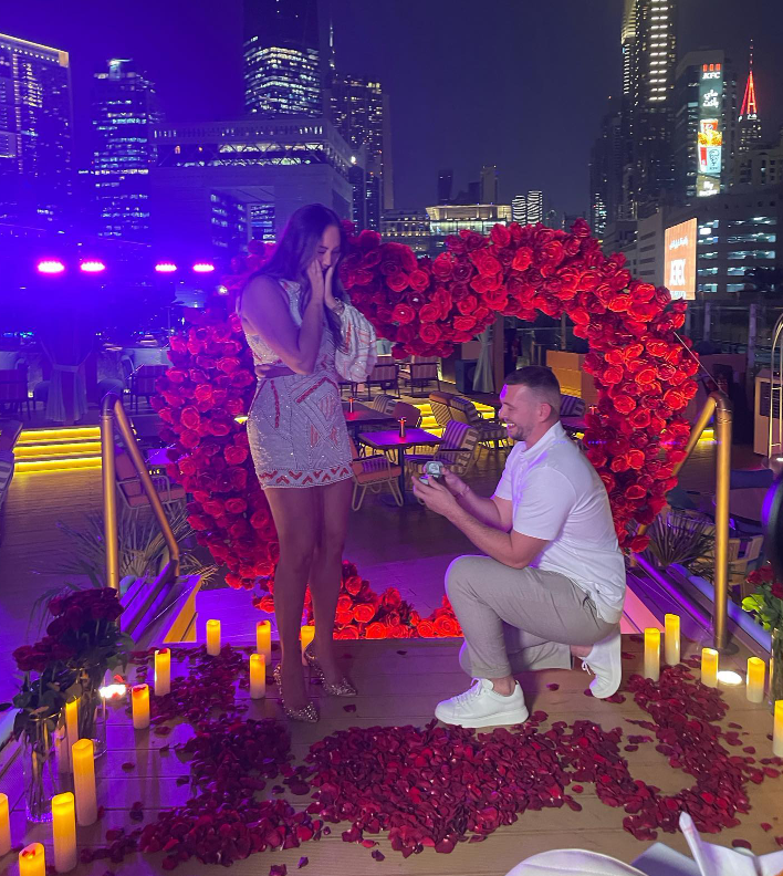 The moment Jake popped the question in Dubai