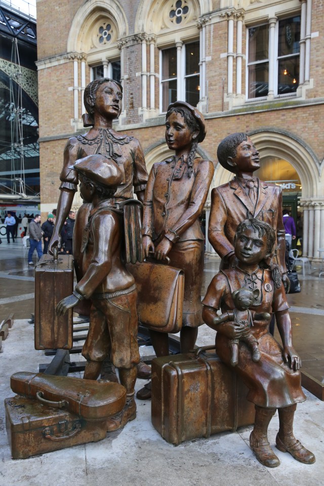 A statue at the station shows youngsters who had fled anti-Semitic persecution at the hands of the Nazis