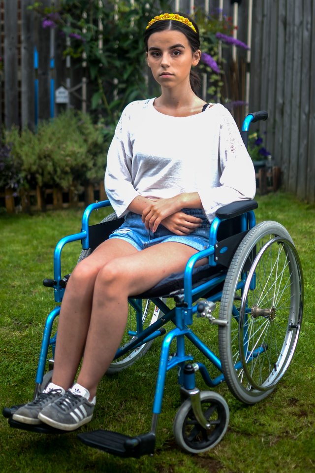 The condition has left Chloe wheelchair bound