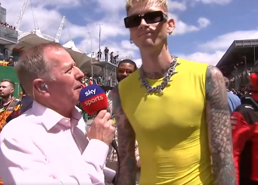 Martin Brundle and Machine Gun Kelly shared an excruciatingly awkward interview at the Brazil GP