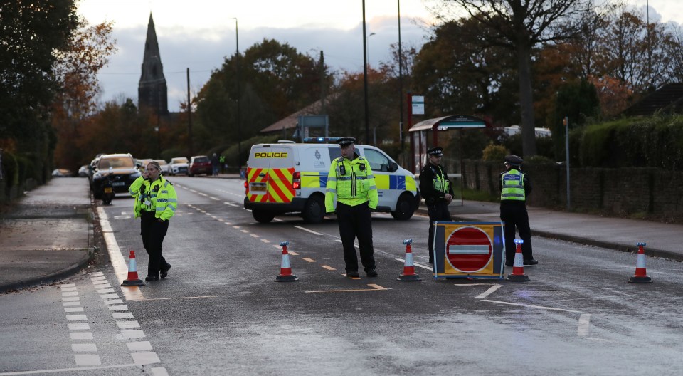 Police outside Horsforth School & Sixth Form at Horsforth in Leeds