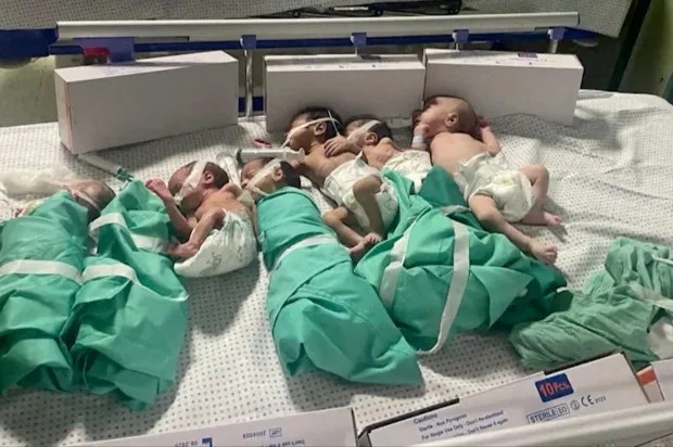 Newborns at Al Shifa were transferred from incubators to a single bed after the hospital ran out of fuel