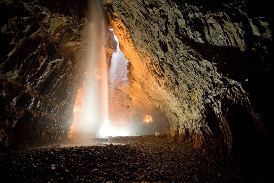 Once down into the cave visitors can explore the network of caves