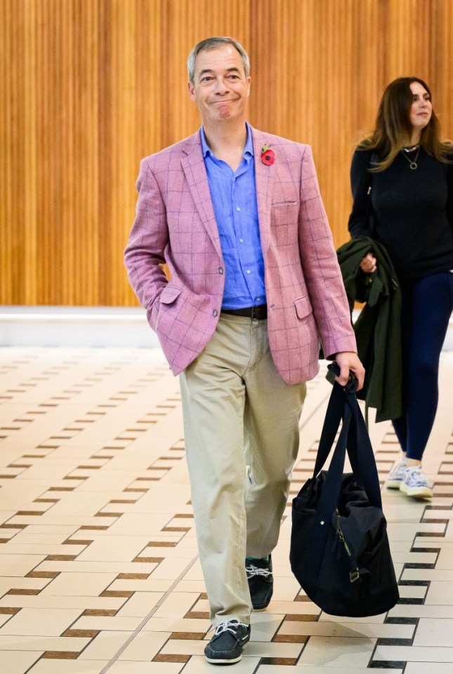 Mandatory Credit: Photo by James Gourley/Shutterstock (14205821b) Nigel Farage 'I'm a Celebrity...Get Me Out of Here!' TV show, Series 23, Arrivals, Brisbane Airport, Australia - 12 Nov 2023