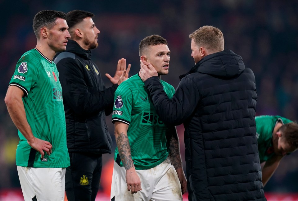 Eddie Howe consoled his right-back following the incident