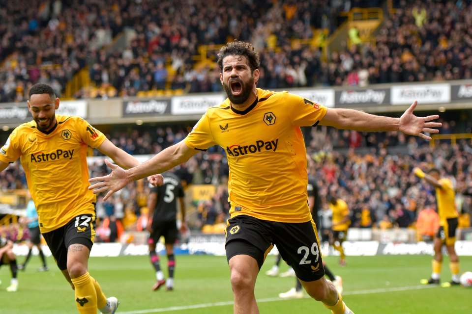 Diego Costa, pictured at Wolves last season, was left fuming last night