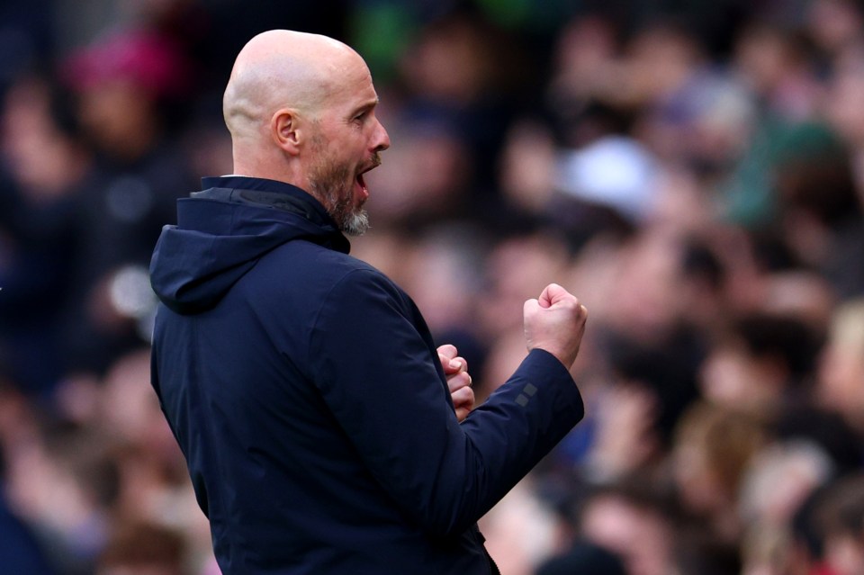 Erik ten Hag could not contain his delight as Fernandes found the net