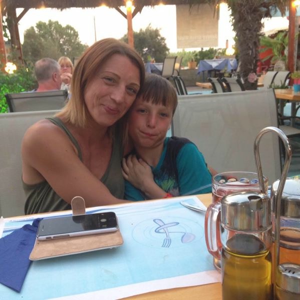 Nicola, posing with Tyler at a restaurant, has called for greater firework safety measures