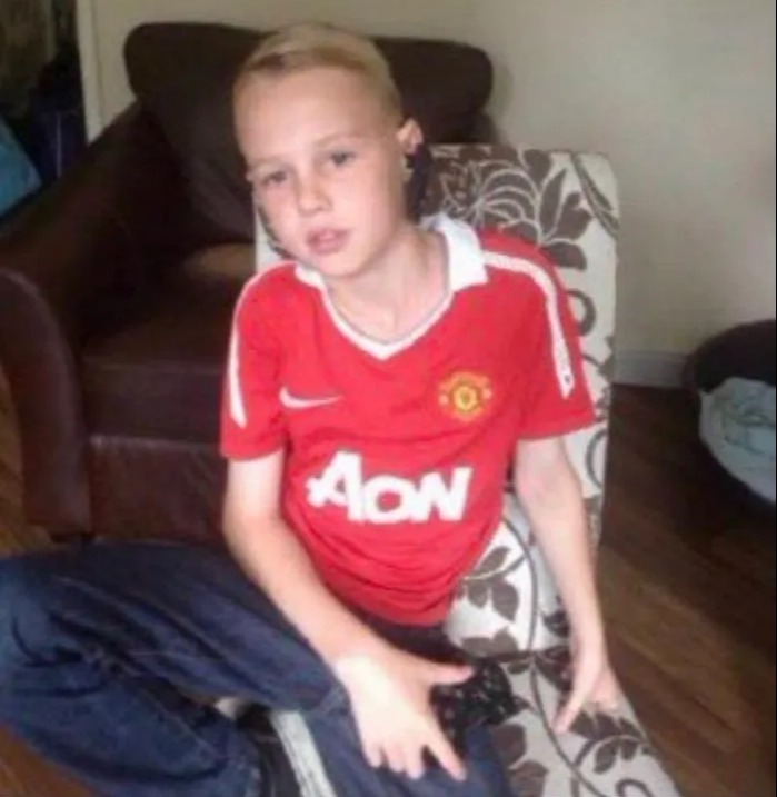 Palmer pictured in a Manchester United shirt as a youngster