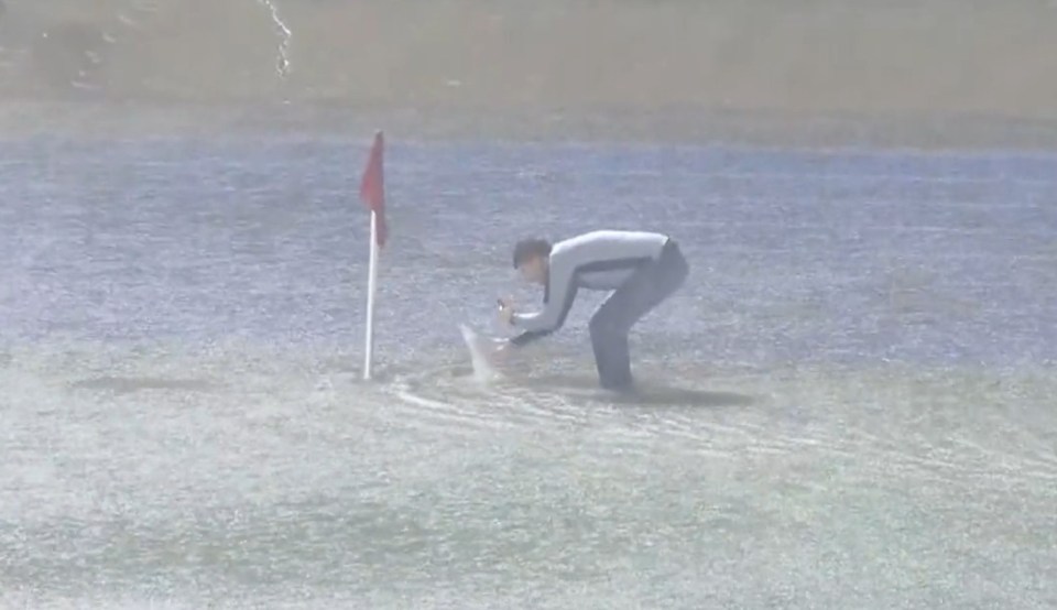 Parts of the pitch were fully underwater