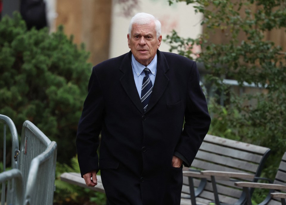 Peter Ridsdale arriving for the funeral today