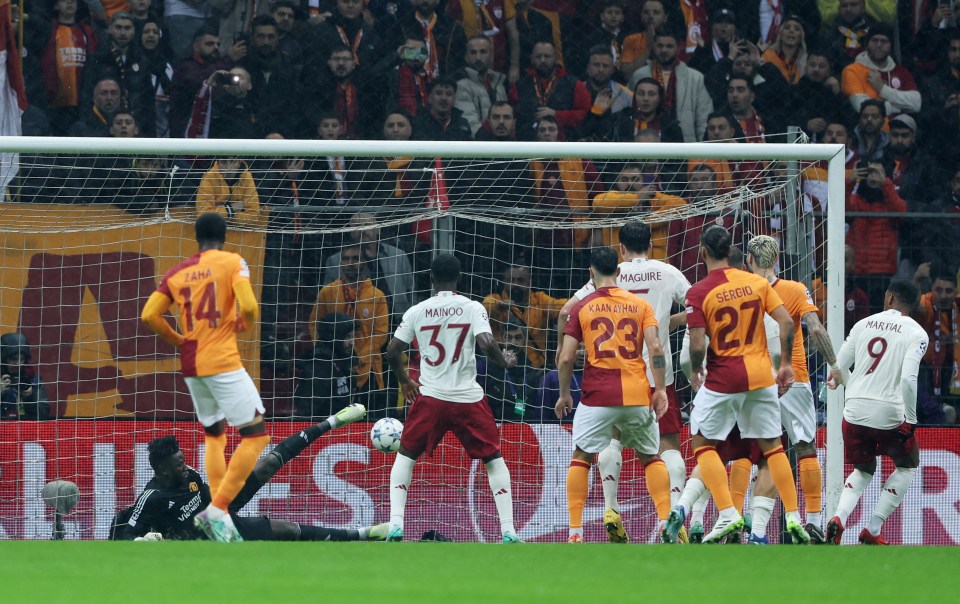 Andre Onana made an error during Man Utd's match against Galatasaray