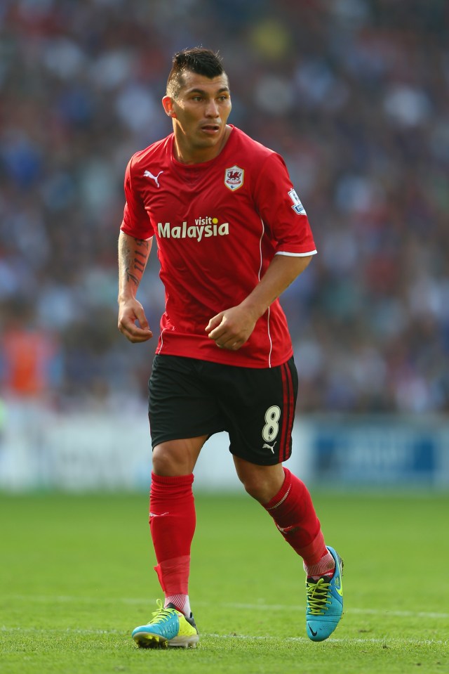 Chilean Medel pictured in action for Cardiff City a decade ago