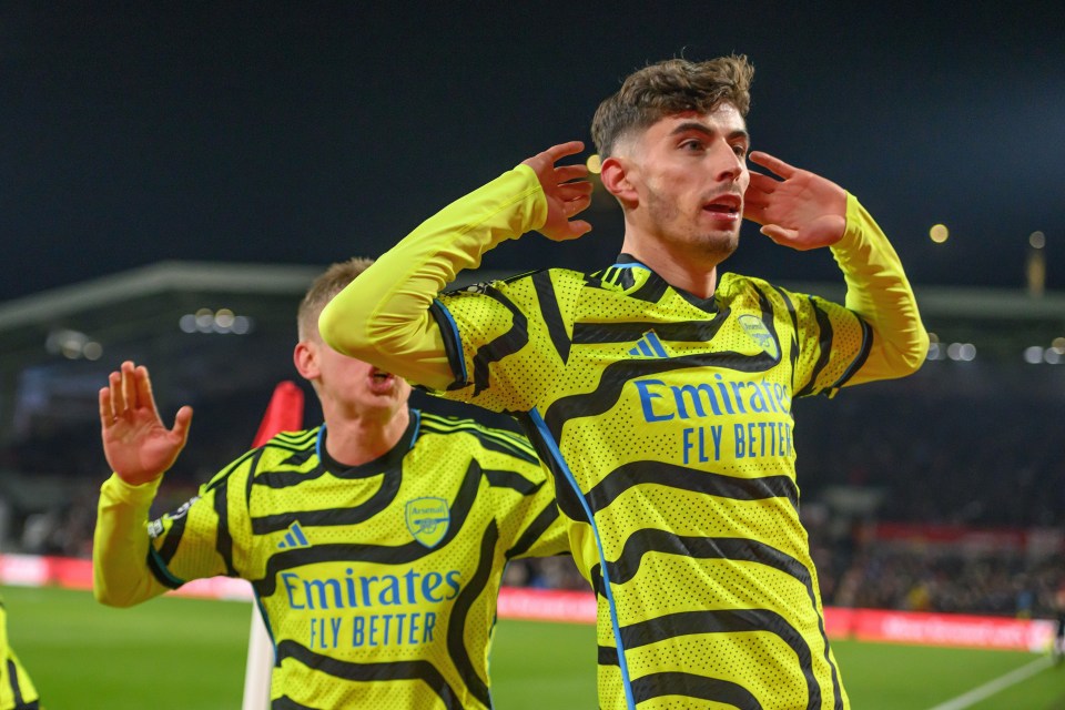 Kai Havertz’s goal moved Arsenal top of the league