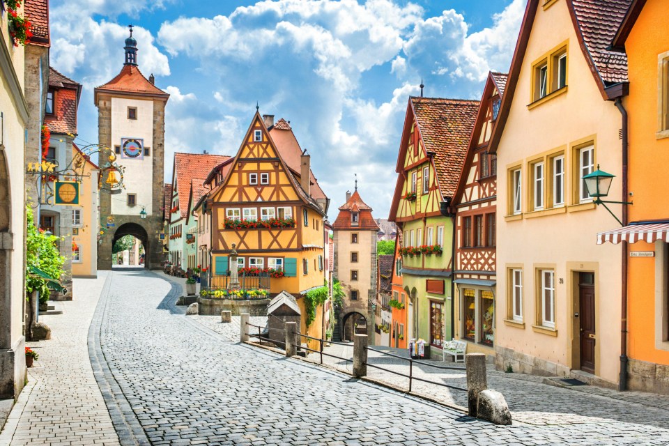 Rothenburg’s half-timbered medieval architecture is famous