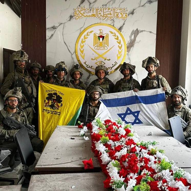 Israeli troops also pictured inside Gaza's military police HQ